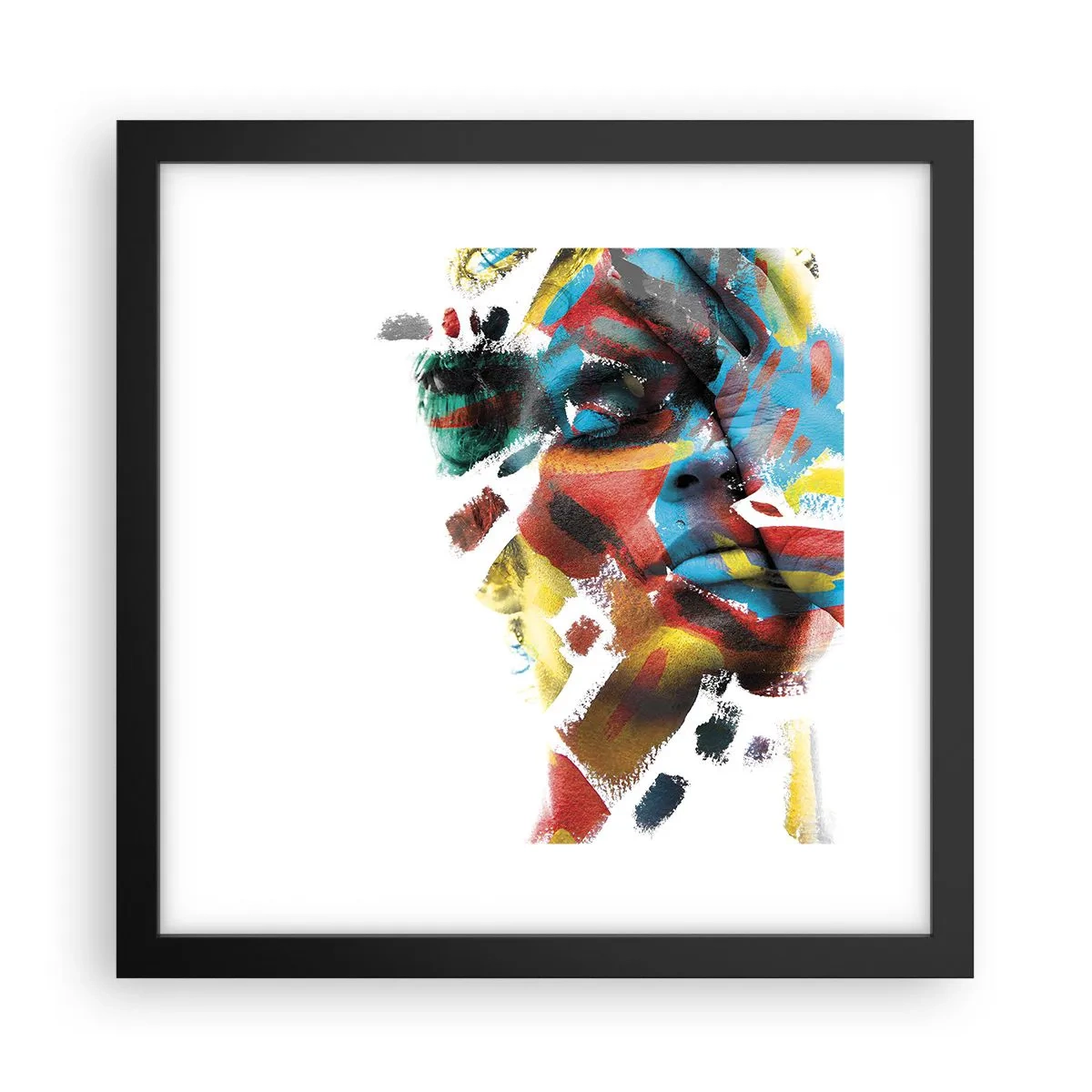 Affiche dans un cadre noir - Poster - Personnalité colorée - 30x30 cm