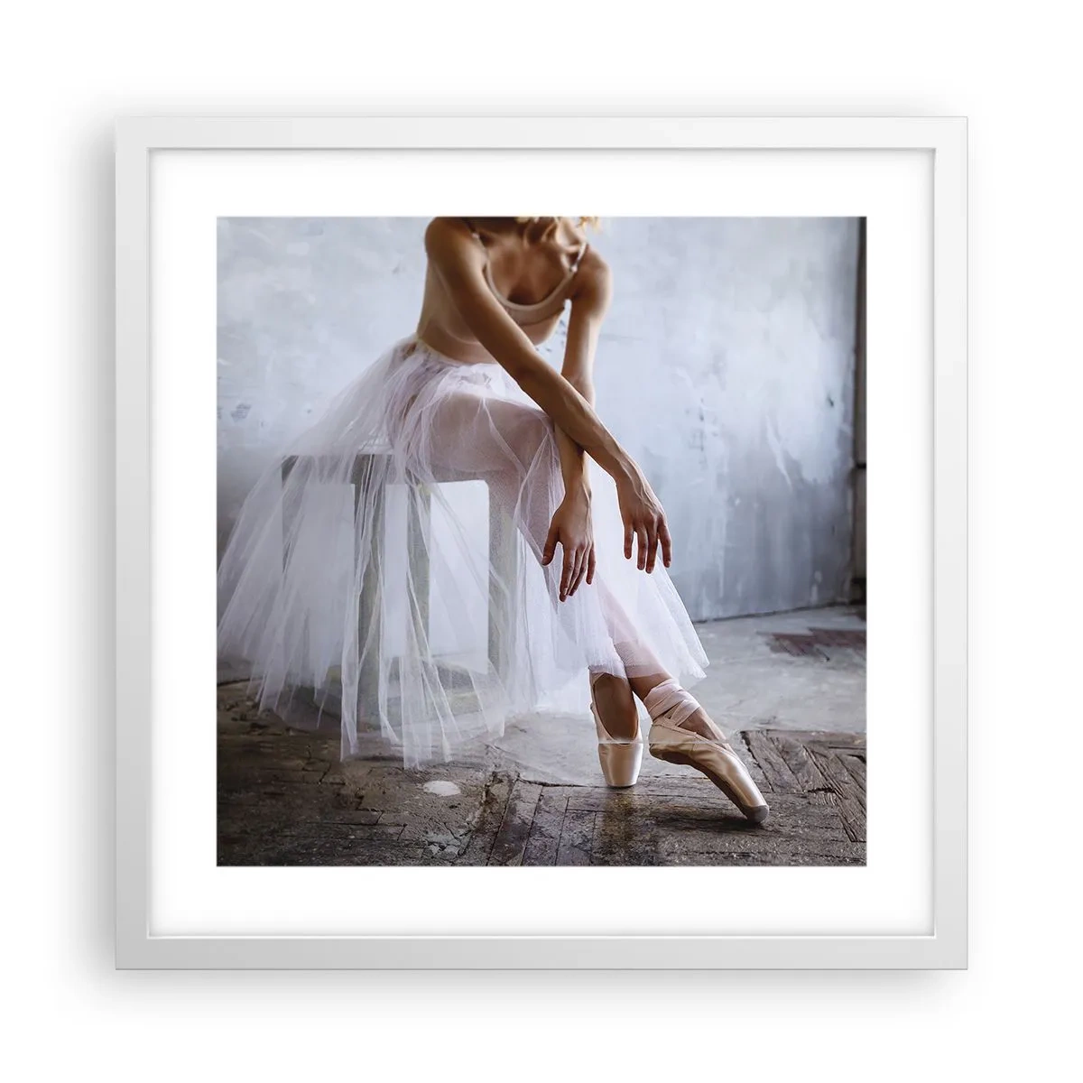 Affiche dans un cadre blanc - Poster - Avant que les lumières de la rampe ne clignotent - 40x40 cm