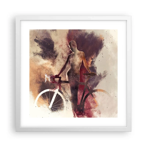 Affiche dans un cadre blanc - Poster - Une âme de vélo aux formes marbrées - 40x40 cm