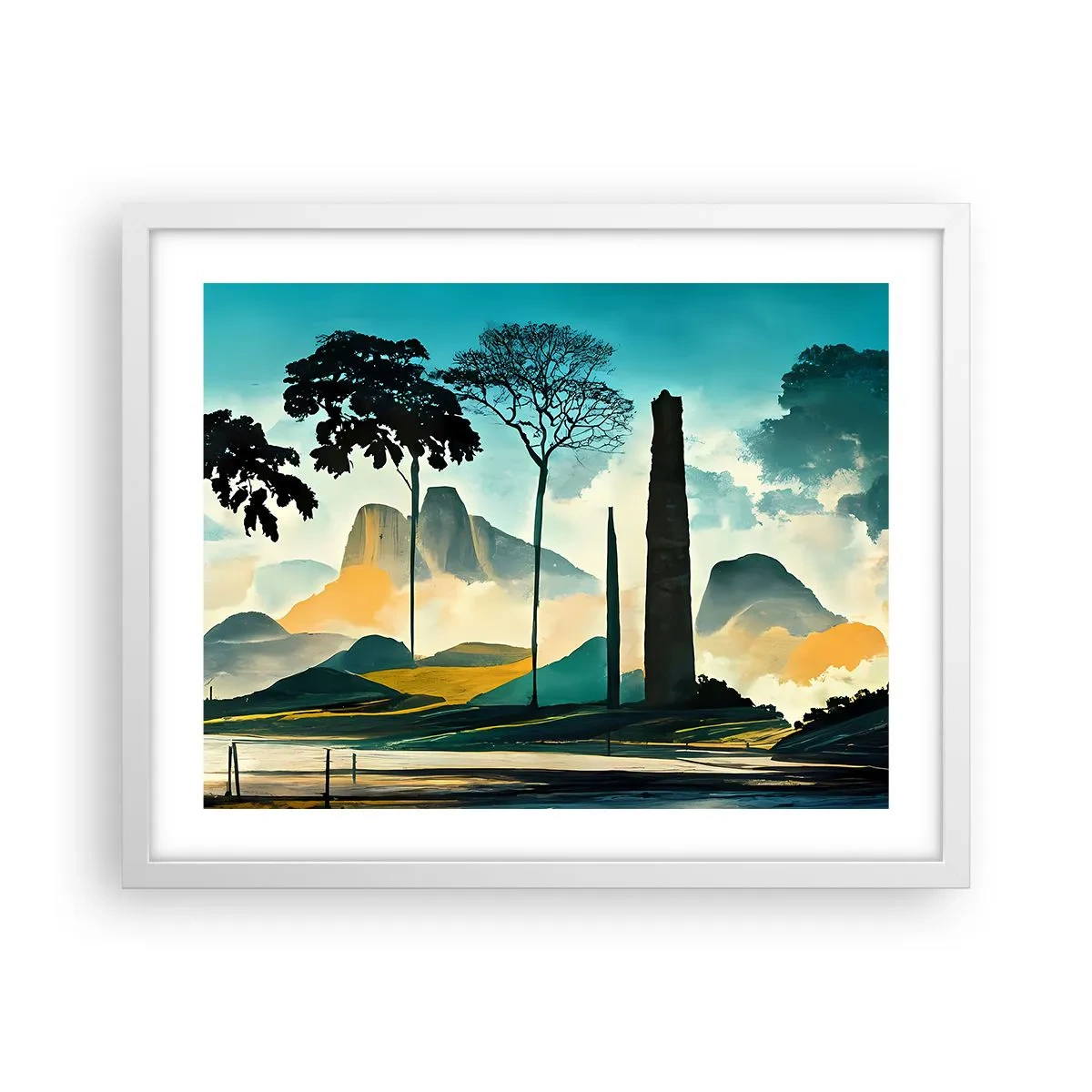 Affiche dans un cadre blanc - Poster - Toujours de plus en plus haut - 50x40 cm