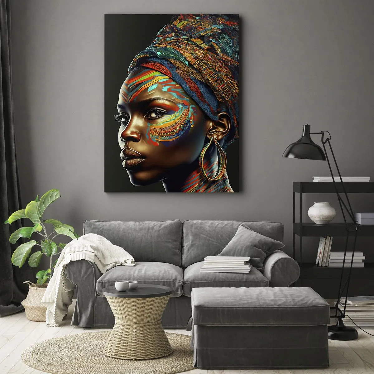 Impression sur toile - Image sur toile - reine africaine - 45x80 cm