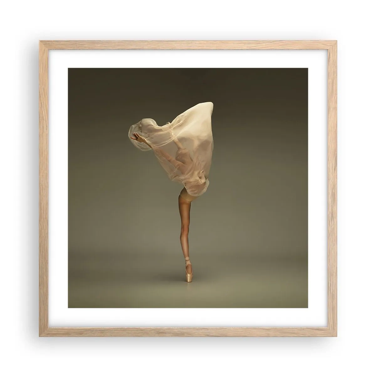 Affiche dans un chêne clair - Poster - Il va bientôt s'envoler - 50x50 cm