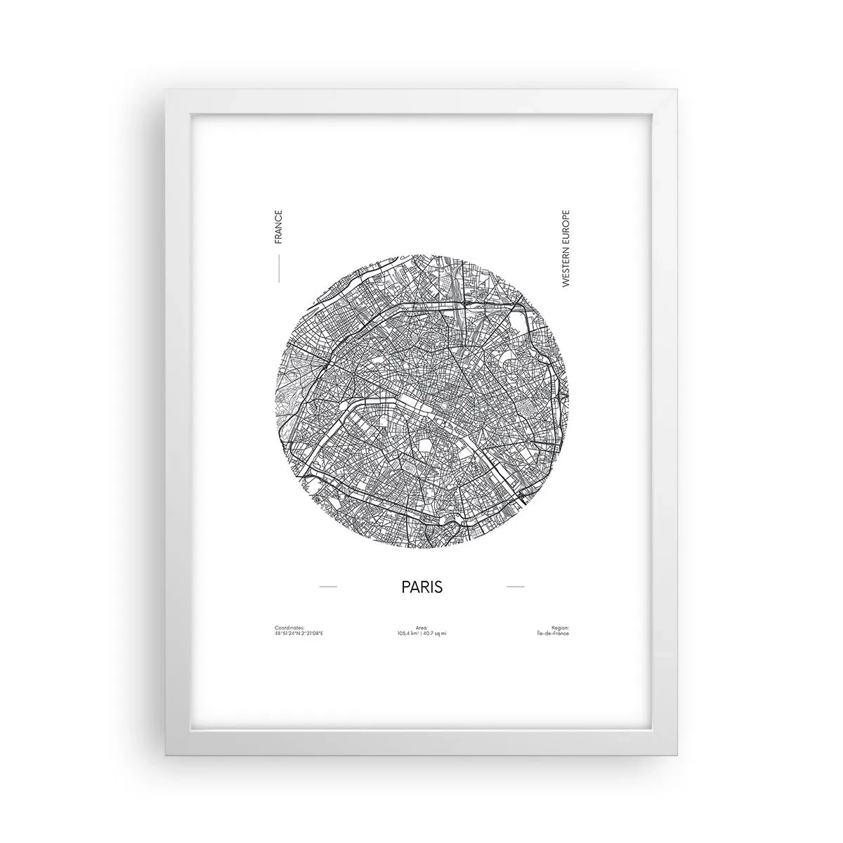 Affiche dans un cadre blanc - Poster - Anatomie de Paris - 30x40 cm