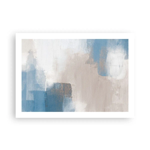 Affiche - Poster - Abstraction rose derrière un rideau de bleu - 70x50 cm