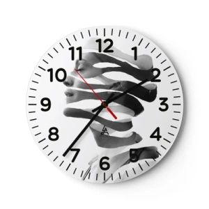 Horloge murale - Pendule murale - Portrait surréaliste - 30x30 cm