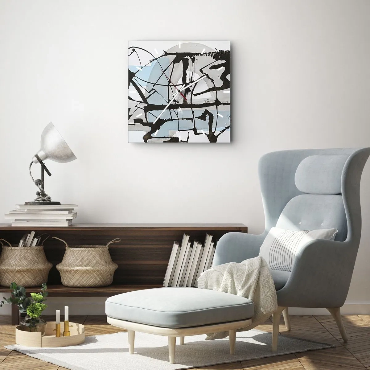 Horloge murale - Pendule murale - Bleu malgré tout - 40x40 cm