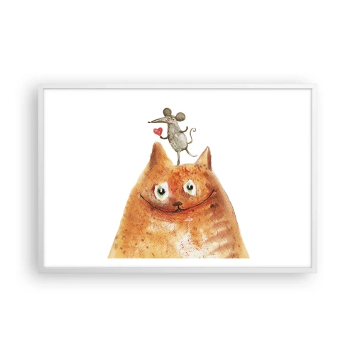 Affiche dans un cadre blanc - Poster - Amour paradoxal - 91x61 cm