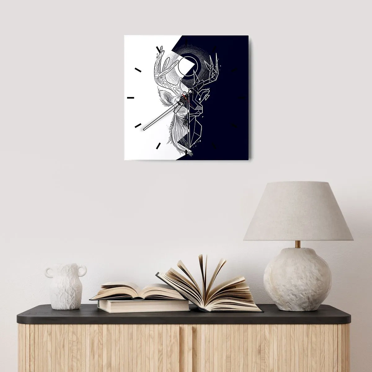 Horloge murale - Pendule murale - La lutte et l'unité des contraires - 30x30 cm