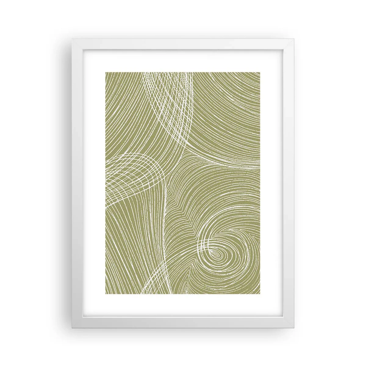 Affiche dans un cadre blanc - Poster - Abstraction complexe de blanc - 30x40 cm