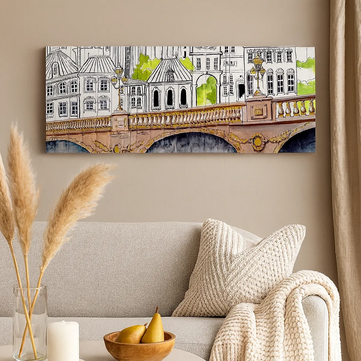Impression sur toile - Image sur toile - Une ville comme peinte - 30x30 cm