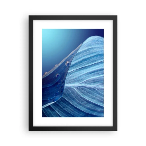 Affiche dans un cadre noir - Poster - Gouttes cachées du bleu - 30x40 cm