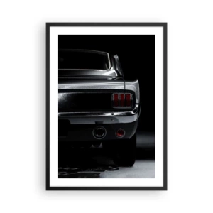 Affiche dans un cadre noir - Poster - Une version élégante de l'arrière d'une voiture classique - 50x70cm - Le charme du classique - Décoration murale moderne pour le salon et la chambre ARTTOR