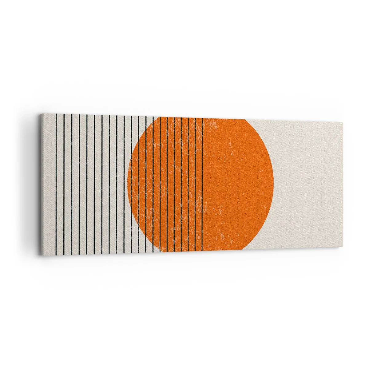 Impression sur toile - Image sur toile - Soleil minimaliste aux lignes géométriques - 120x50cm - Toujours le soleil - Décoration murale moderne pour le salon et la chambre ARTTOR