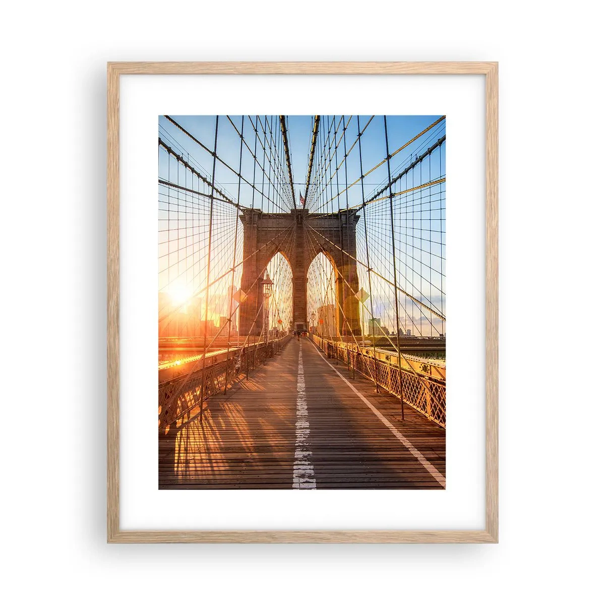 Affiche dans un chêne clair - Poster - Sur le pont d'or - 40x50 cm
