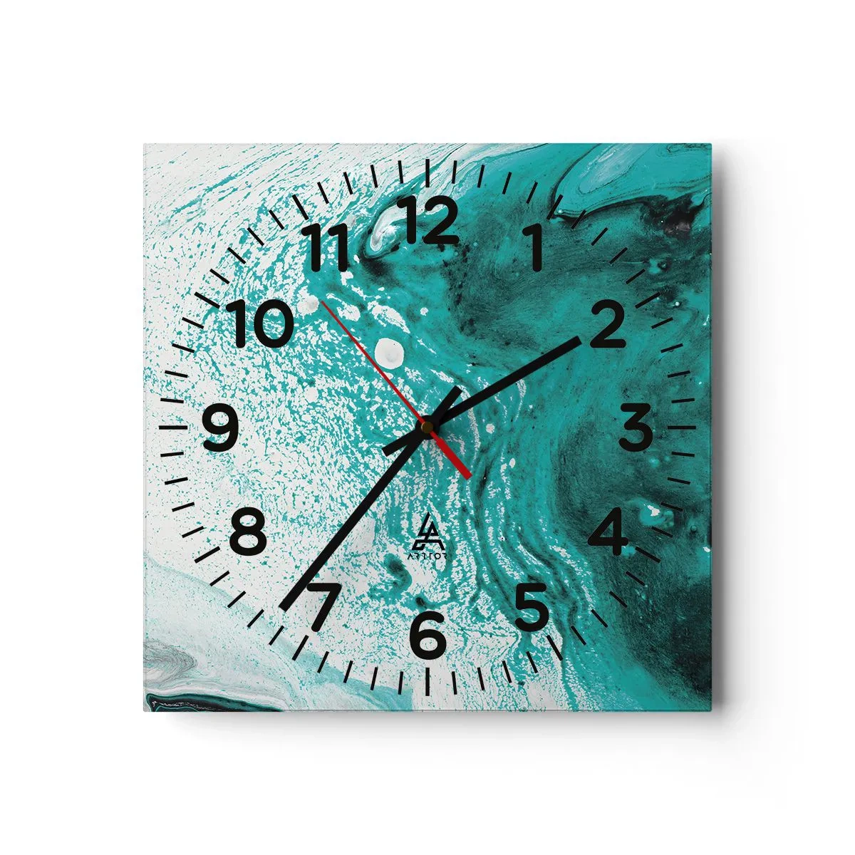 Horloge murale - Pendule murale - Se fondre dans le bleu et le turquoise - 30x30 cm