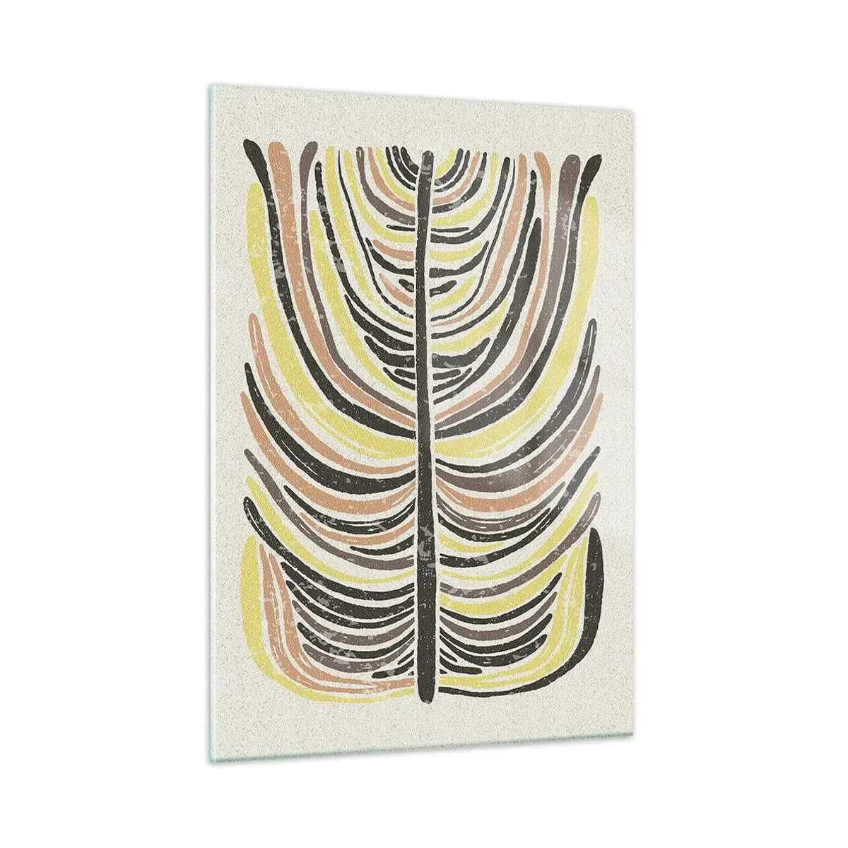 Impression sur verre - Image sur verre - Abstraction organique dans des tons terreux chauds sur un fond clair - 50x70cm - Abstraction pleine de vie - Décoration murale moderne pour le salon et la chambre ARTTOR