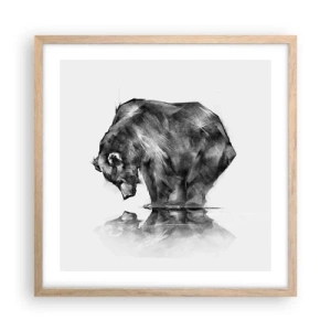 Affiche dans un chêne clair - Poster - Ravi de rencontrer quelqu'un de proche - 50x50 cm