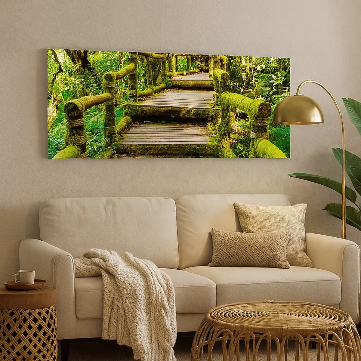 Impression sur toile - Image sur toile - Un couloir de verdure - 30x30 cm