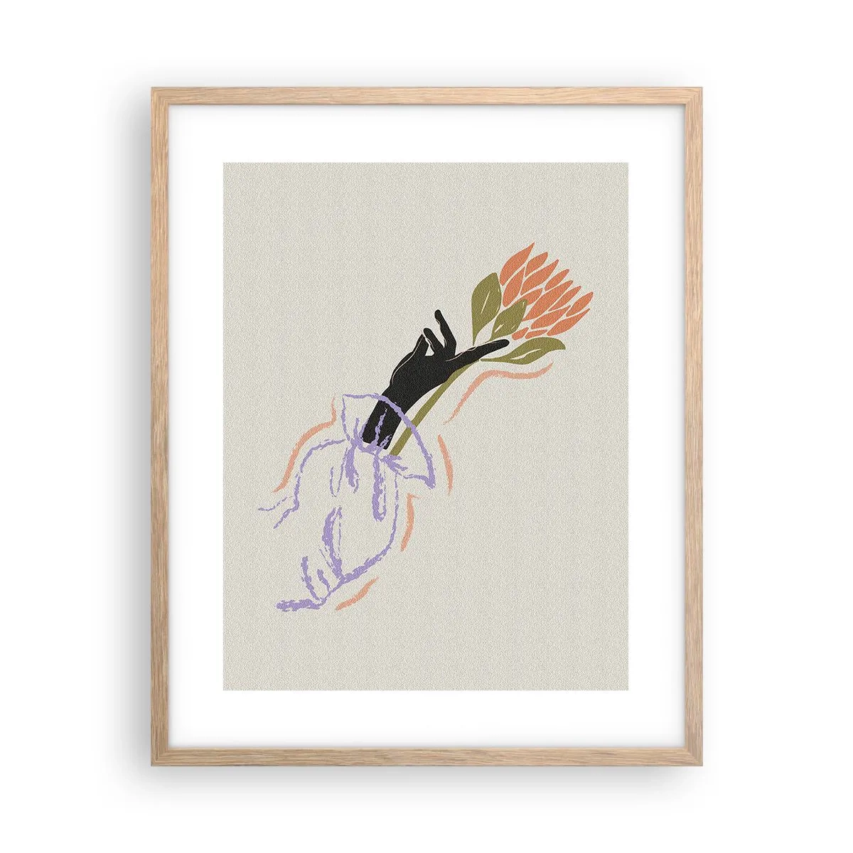 Affiche dans un chêne clair - Poster - Touche fraternelle - 40x50 cm