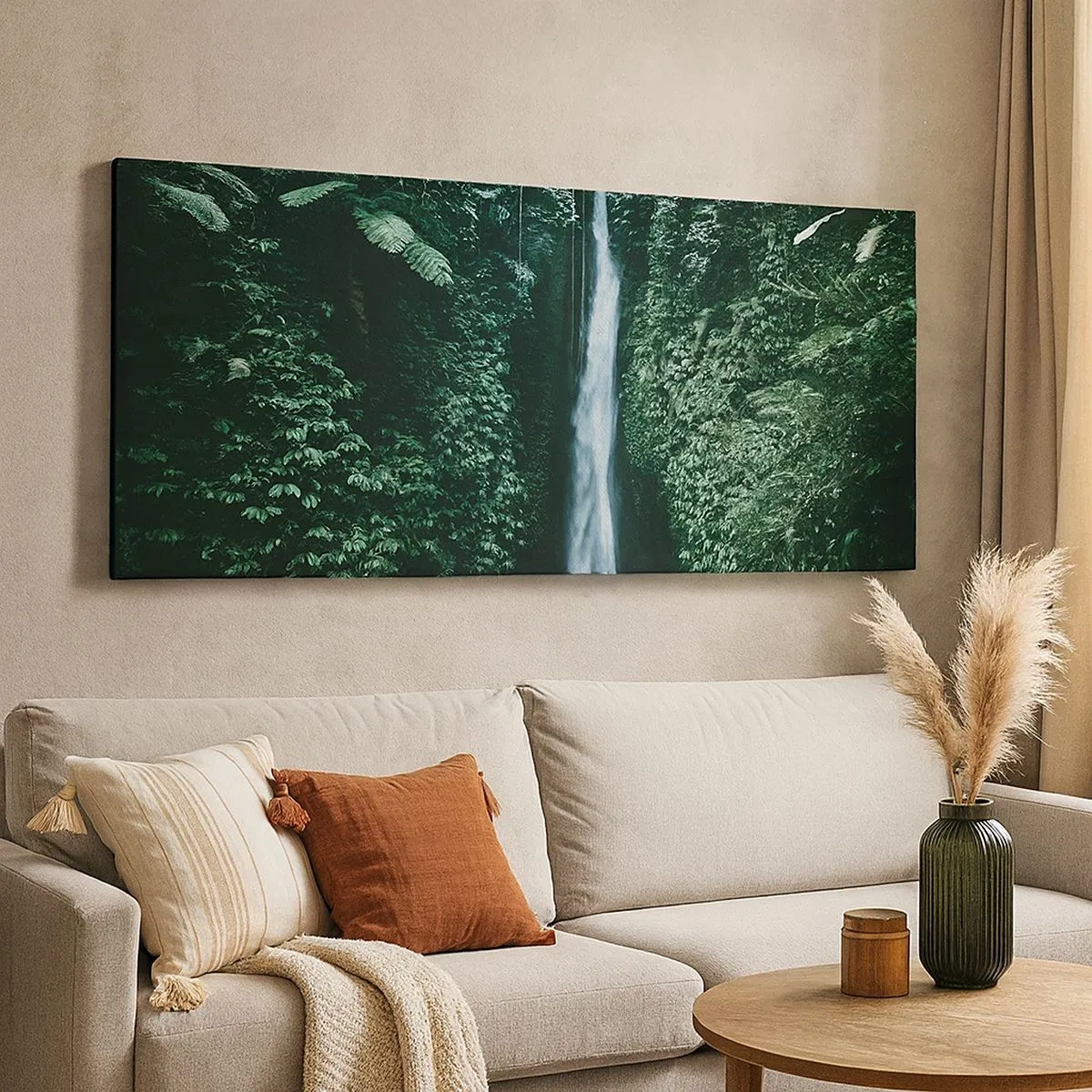 Impression sur toile - Image sur toile - Fontaine tropicale - 100x40 cm