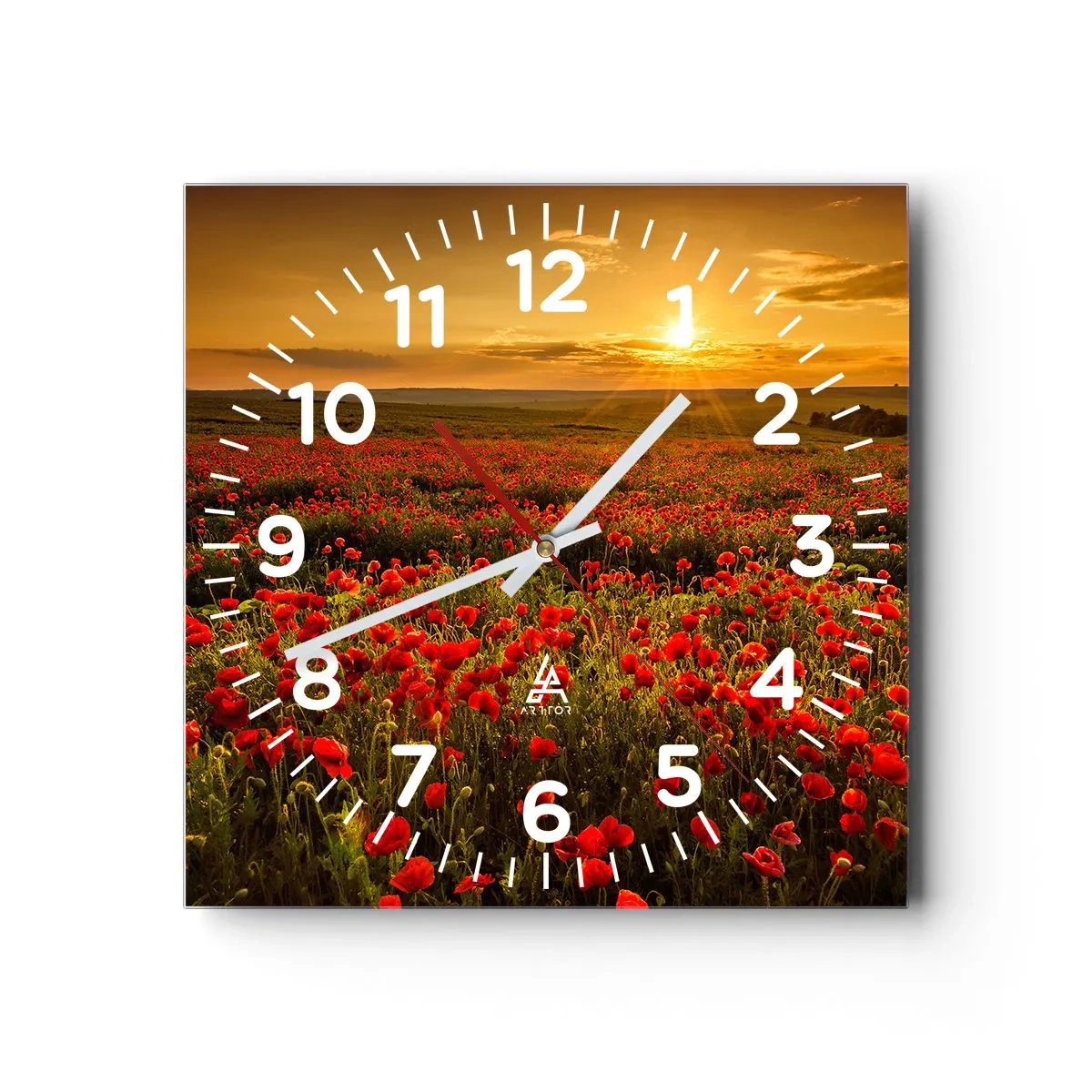 Horloge murale - Pendule murale - Parmi les vagues des prairies bruissantes, parmi les fleurs du déluge - 30x30 cm