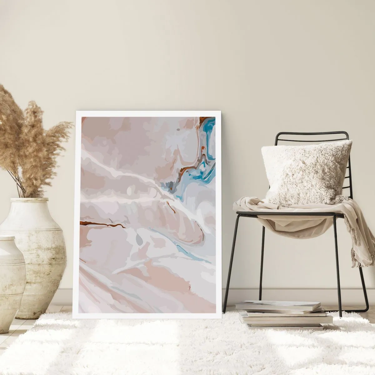 Affiche - Poster - Le bleu serpente sous le blanc - 70x100 cm