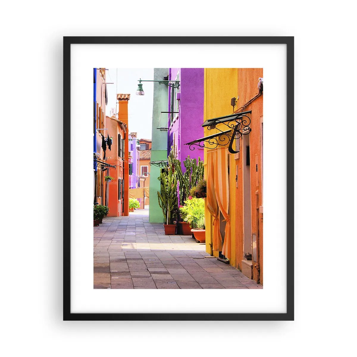 Affiche dans un cadre noir - Poster - Allée arc-en-ciel - 40x50 cm