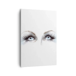 Impression sur toile - Image sur toile - Aquarelle aux yeux bleus et aux accents délicats - 70x100cm - Yeux d'ange? - Décoration murale moderne pour le salon et la chambre ARTTOR