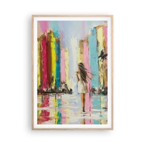 Affiche dans un chêne clair - Poster - Viens avec moi - 70x100 cm