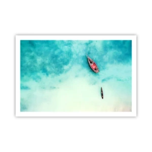 Affiche - Poster - Car sur les plages de Zanzibar, quand il y a un débordement d'eau... - 91x61 cm