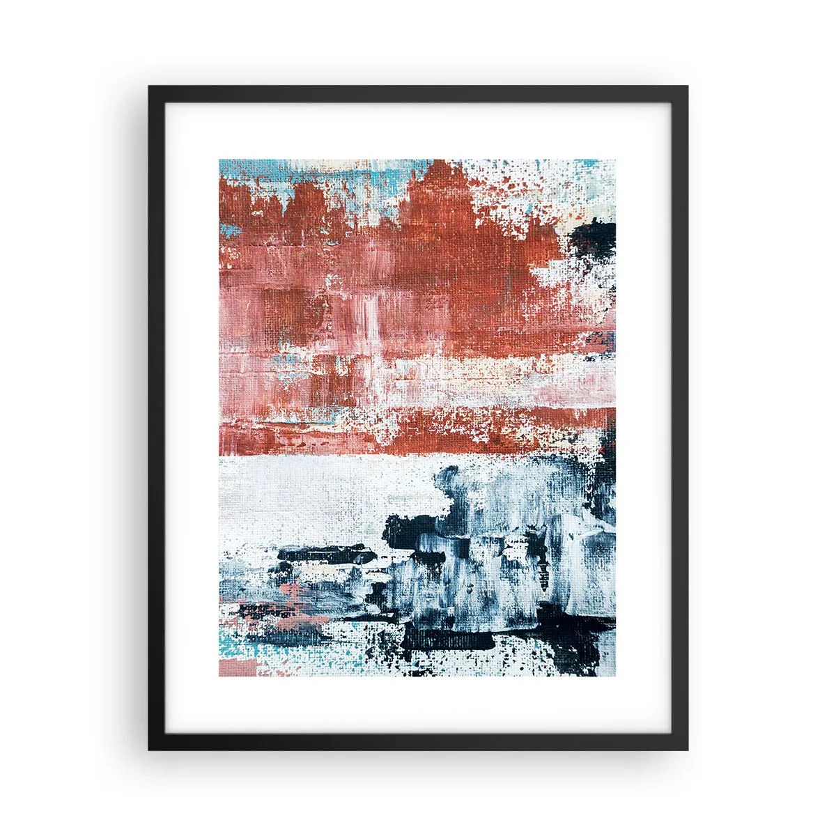 Affiche dans un cadre noir - Poster - Moitié-moitié abstrait - 40x50 cm