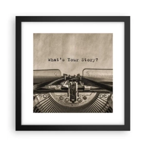 Affiche dans un cadre noir - Poster - Réponds-moi - 30x30 cm