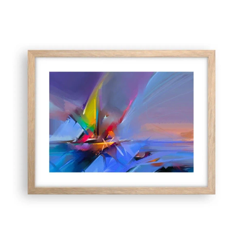 Affiche dans un chêne clair - Poster - Hélices comme un oiseau - 40x30 cm