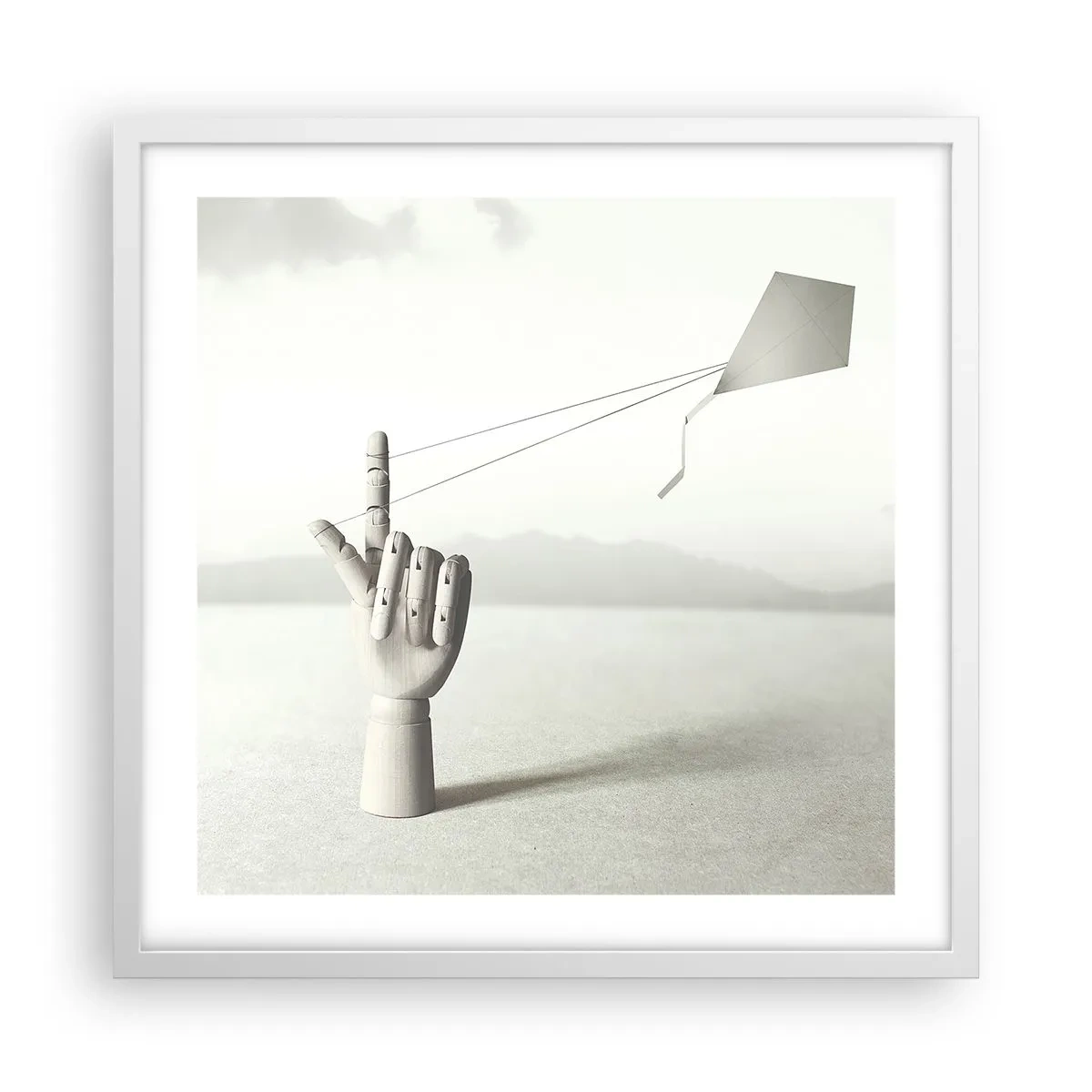 Affiche dans un cadre blanc - Poster - Épreuve de force - 50x50 cm