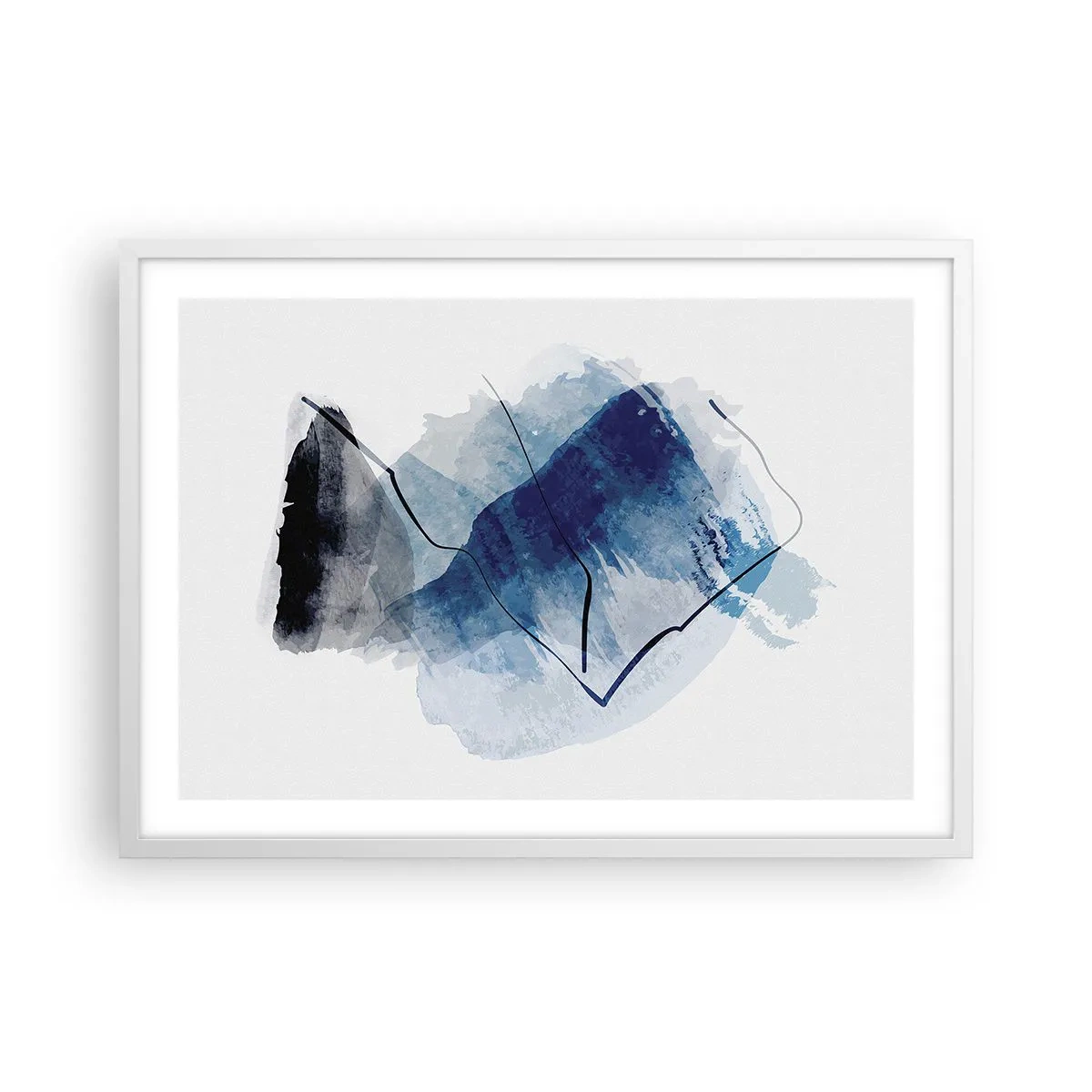 Affiche dans un cadre blanc - Poster - Montagne de glace - 70x50 cm