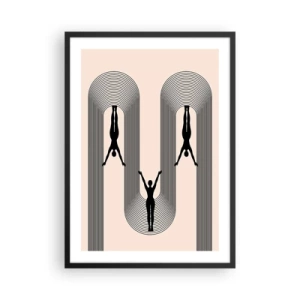 Affiche dans un cadre noir - Poster - Silhouettes minimalistes dans une composition géométrique - 50x70cm - Les jambes en l’air - Décoration murale moderne pour le salon et la chambre ARTTOR