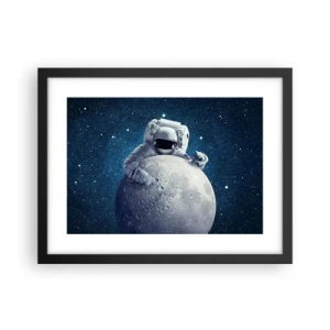 Affiche dans un cadre noir - Poster - Comique de l'espace - 40x30 cm