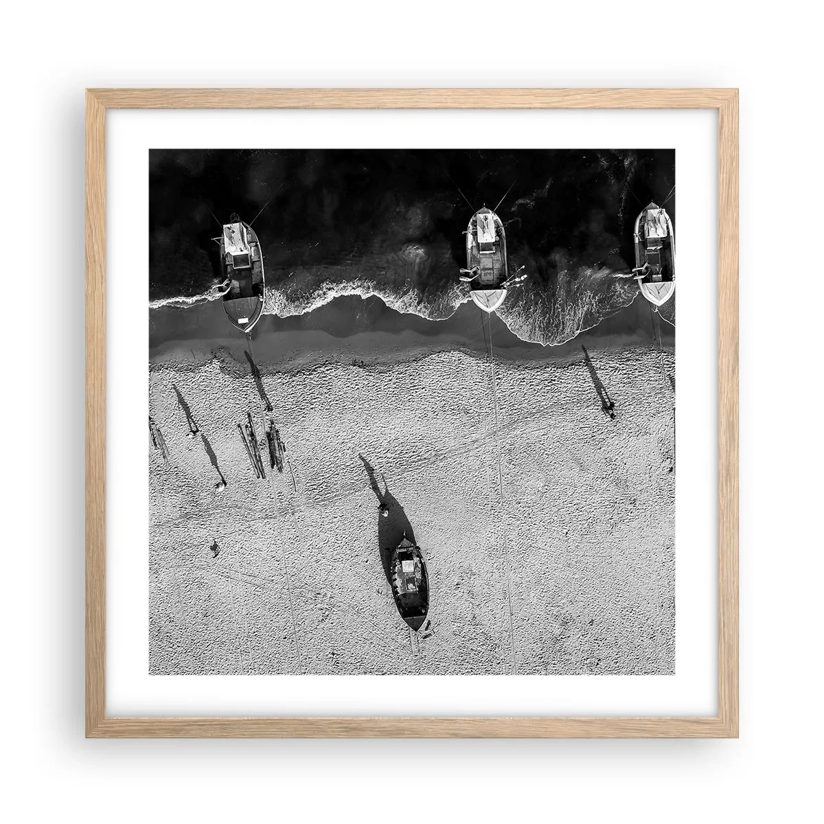 Affiche dans un chêne clair - Poster - Toujours sur le rivage… - 50x50 cm