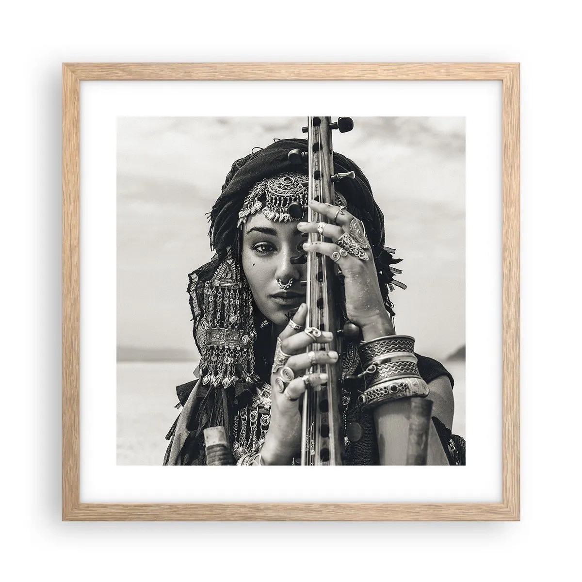 Affiche dans un chêne clair - Poster - Musique de l'Orient elle-même - 40x40 cm