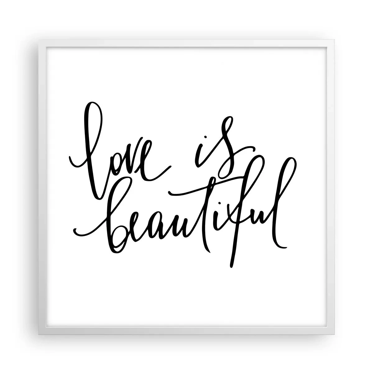 Affiche dans un cadre blanc - Poster - Lire et répéter - 60x60 cm