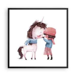 Affiche dans un cadre noir - Poster - Histoire d'hiver - 60x60 cm