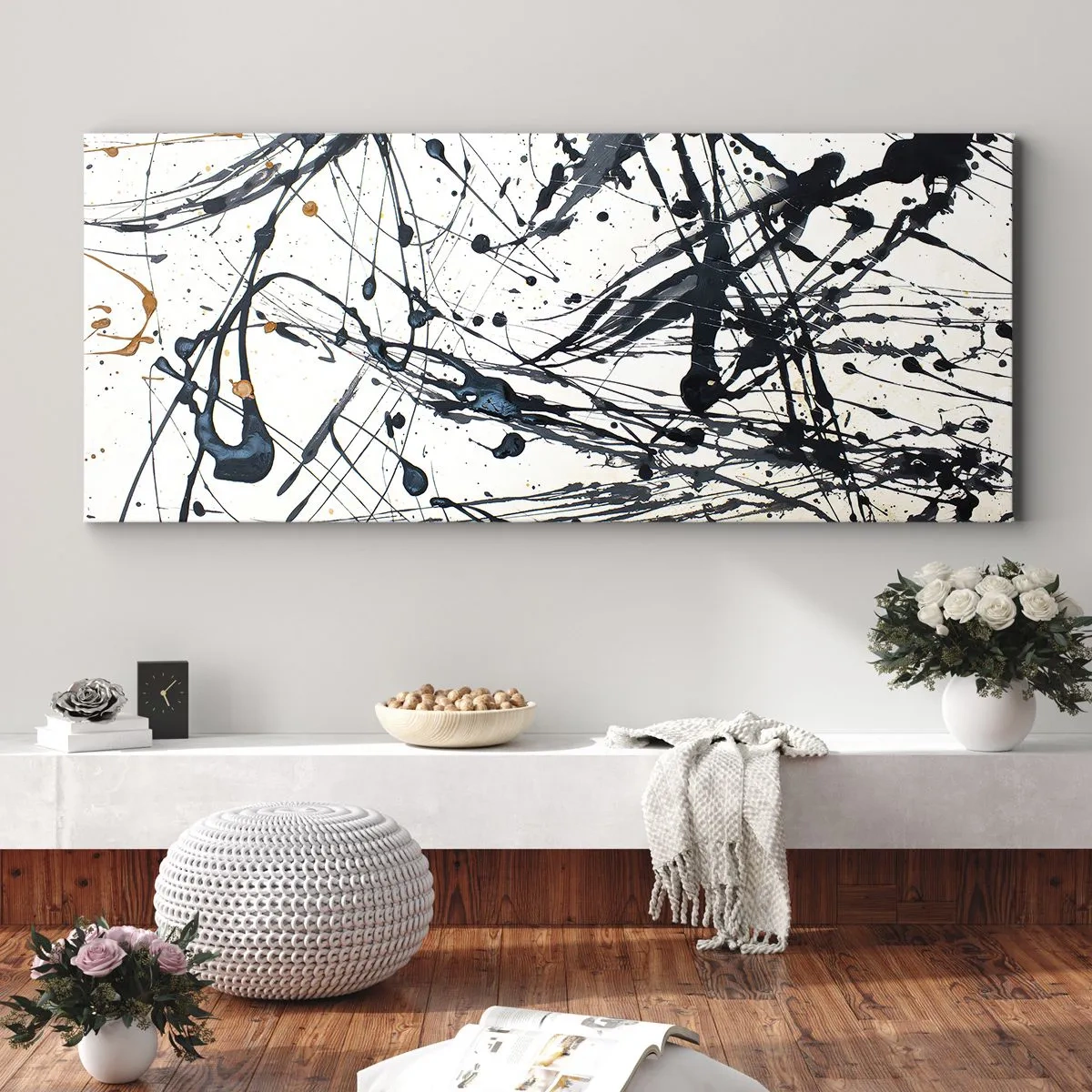 Impression sur toile - Image sur toile - Abstraction expressionniste - 100x40 cm