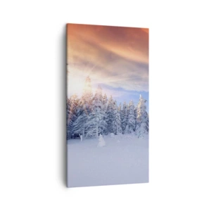 Impression sur toile - Image sur toile - Un spectacle enneigé de la nature - 45x80 cm
