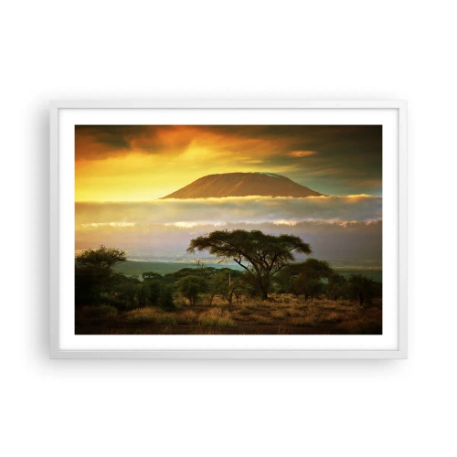 Affiche dans un cadre blanc - Poster - Un rêve de voyageur - 70x50 cm