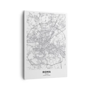 Impression sur toile - Image sur toile - Un plan de ville au style minimaliste avec des lignes délicates - 50x70cm - Cercle romain - Décoration murale moderne pour le salon et la chambre ARTTOR