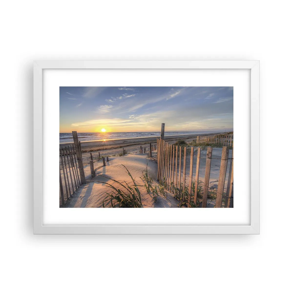 Affiche dans un cadre blanc - Poster - Ombre et brillance du vent - 40x30 cm