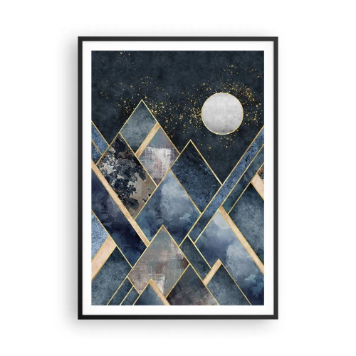 Affiche dans un cadre noir - Poster - Paysage géométrique - 70x100 cm