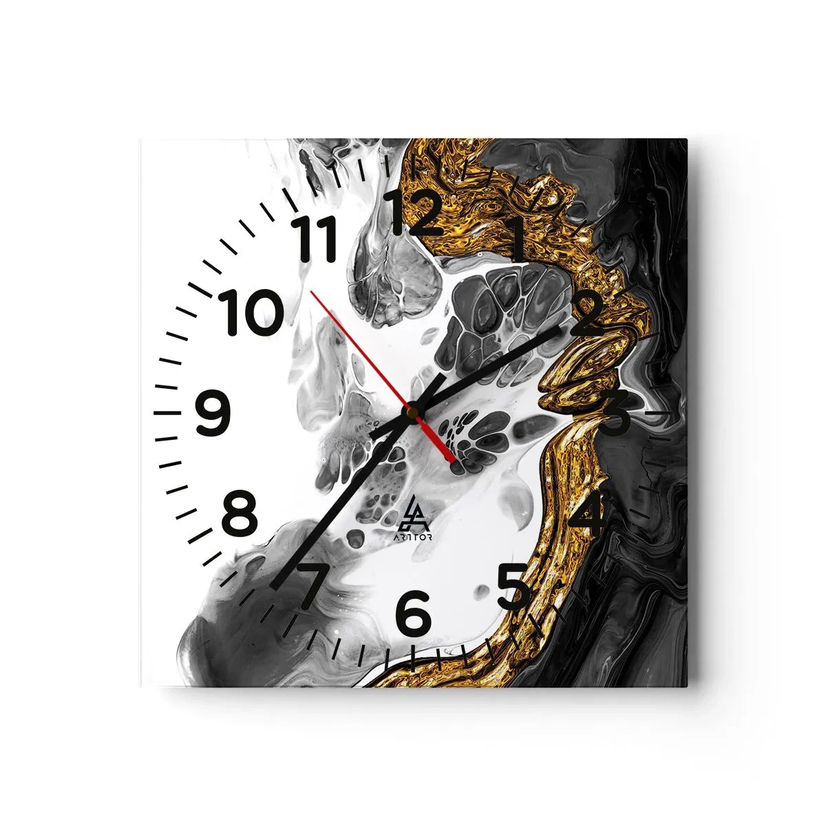 Horloge murale - Pendule murale - Composition organique - 40x40 cm