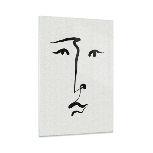 Impression sur verre - Image sur verre - Portrait avec une seule ligne - 80x120 cm