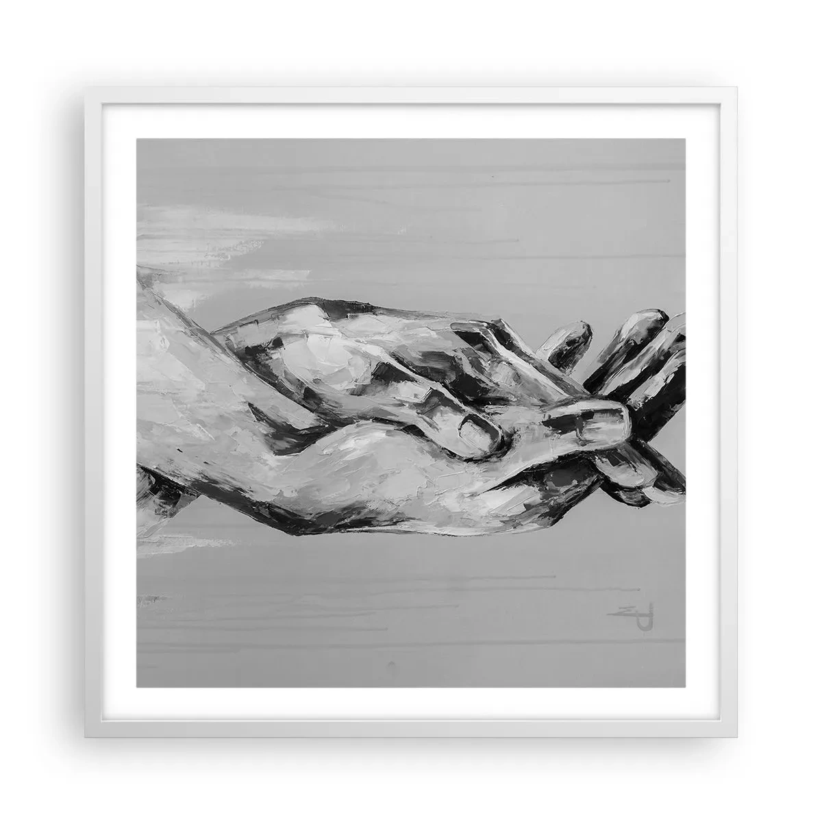 Affiche dans un cadre blanc - Poster - Début... - 60x60 cm